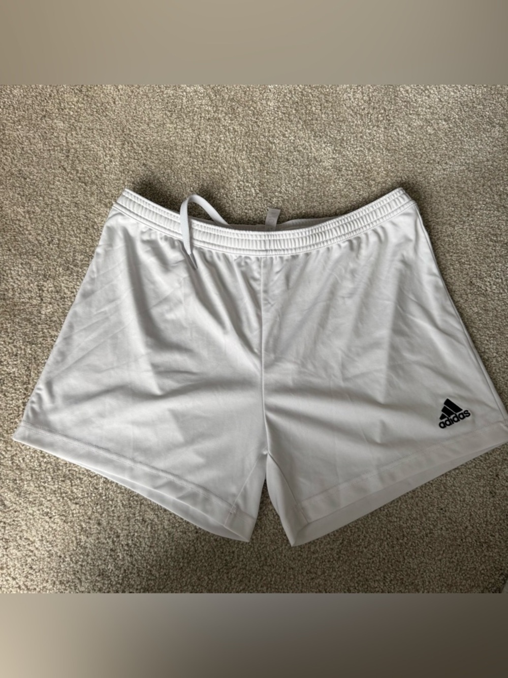 adidas Women's White Athletic Drawstring Shorts - Classic Sport Style
